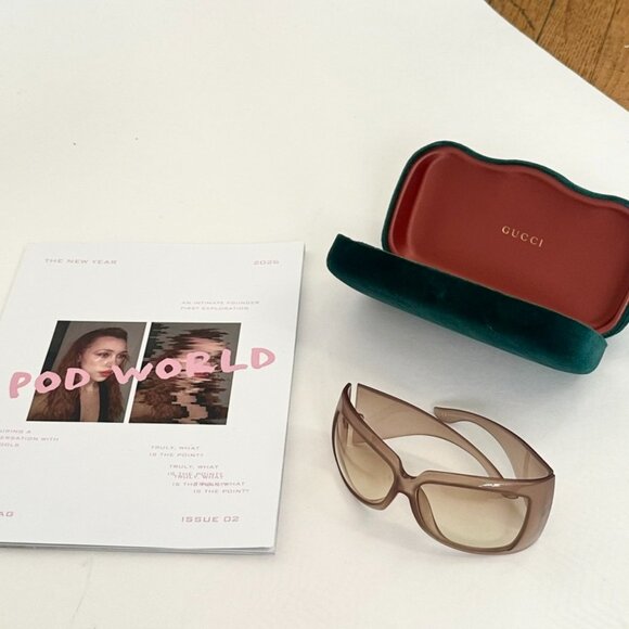 Gucci vintage pink lucite shield sunglasses main image 8